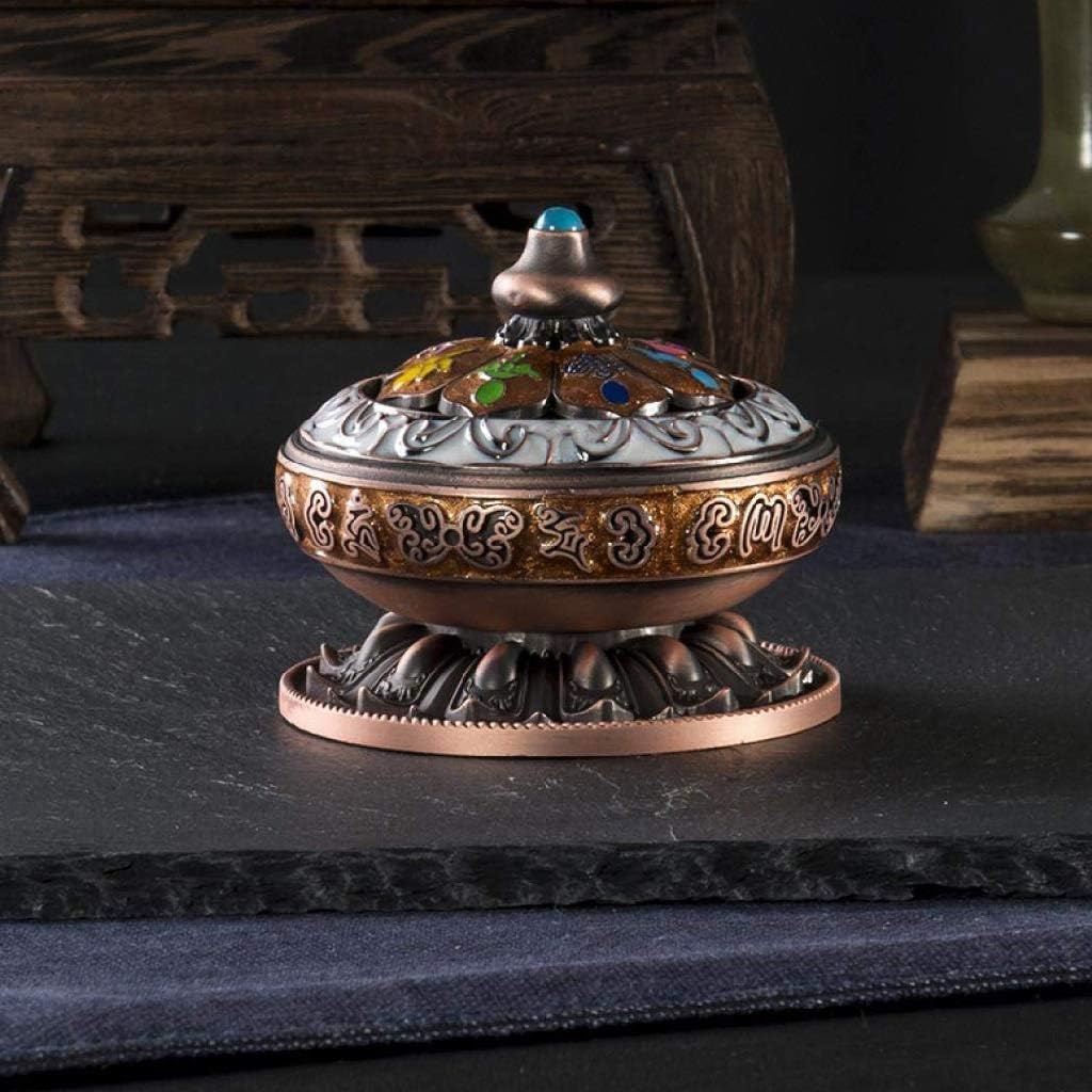 合金香炉、クラシックスタイルの香炉合金の金属の仏香ホルダーキャンドル香炉、仏教の装飾ホームデコレーション