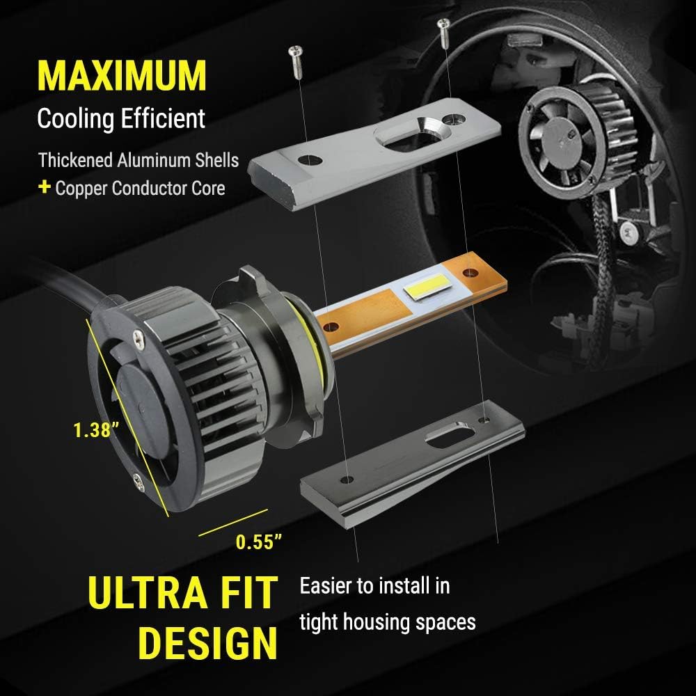 Flаѕh Dеаlѕ - 70% оƒƒ Syneticusa 9005/HB3 H8/H11 LED Headlight Bulbs High Low Beam, Combo Package CSP LED Chips Hi/Lo lights Conversion Kit- 6000K White