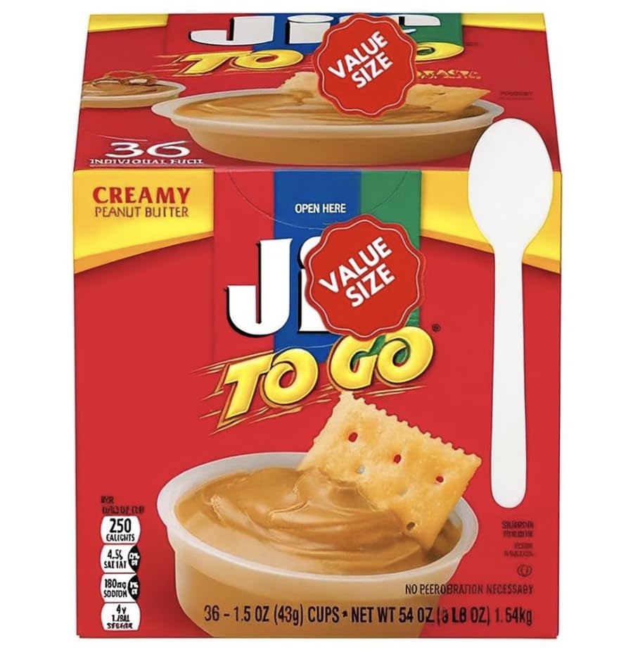 Jiff-To-Go  36 Count Creamy Peanut Butter w/a Spoon