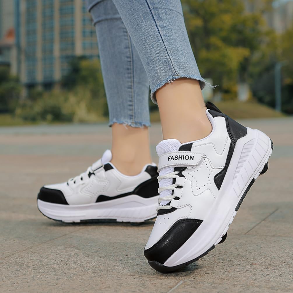 Dziewczęce buty na kółkach dla chłopców buty do deskorolki dla dzieci 2 w 1 wielofunkcyjne buty na rolkach buty na rolkach buty damskie, Rolka S2, 35 EU
