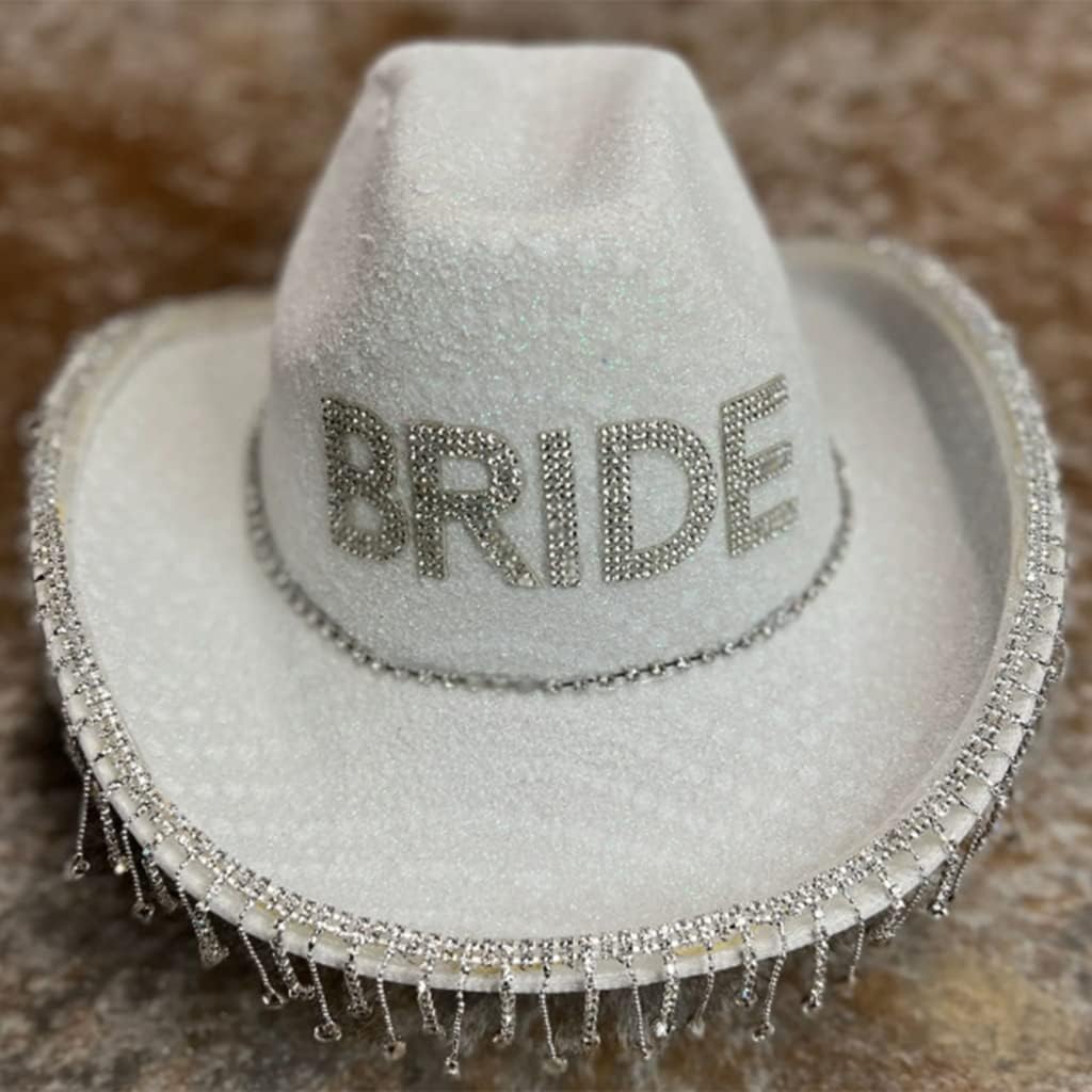 Summer BRIDE Letter Cowboy Hat for Bride Wedding Party Taking Photo Hat