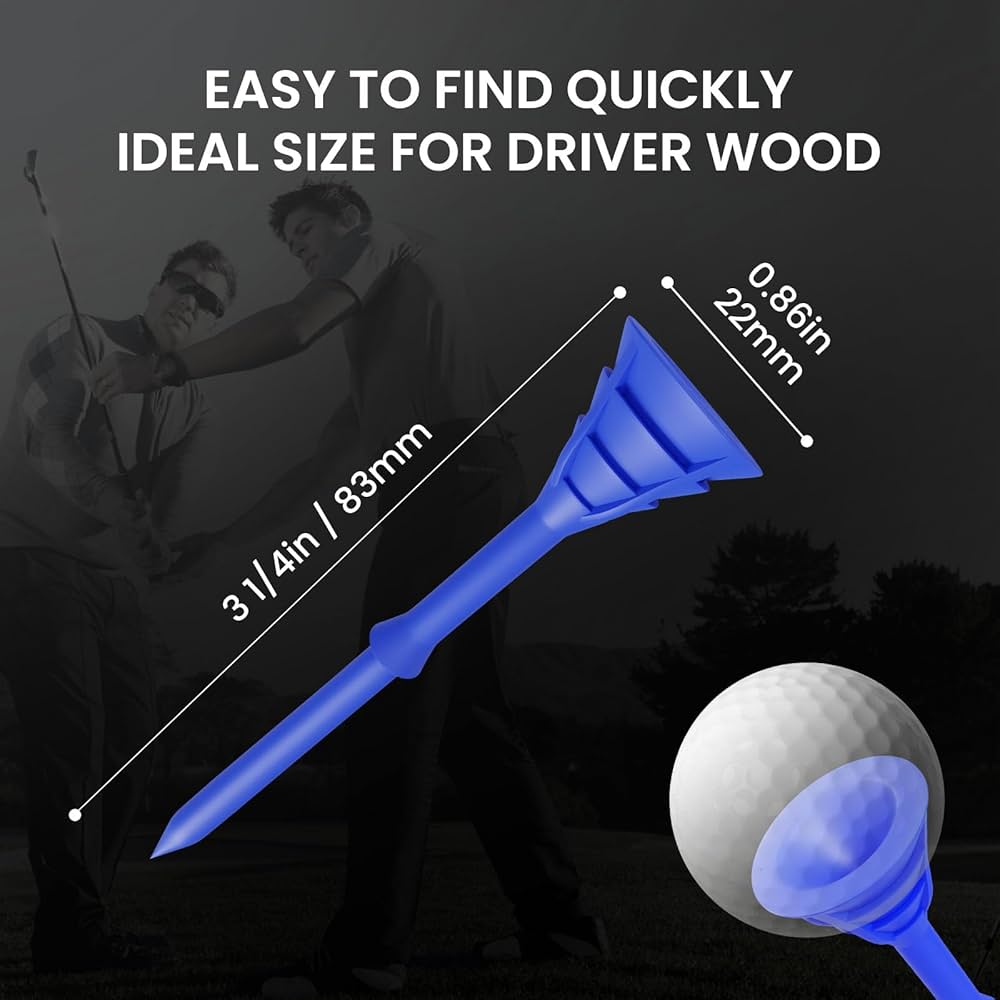 Golf Tees Plastic 3 1/4 inch 30 Pack Bulk Big Cup