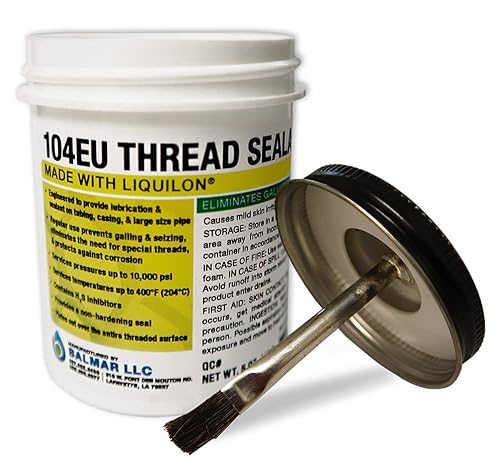 Sellador de rosca 104EU para conexiones roscadas grandes, seguro en plástico, alta presión, repelente al agua, fabricado en los Estados Unidos (lata