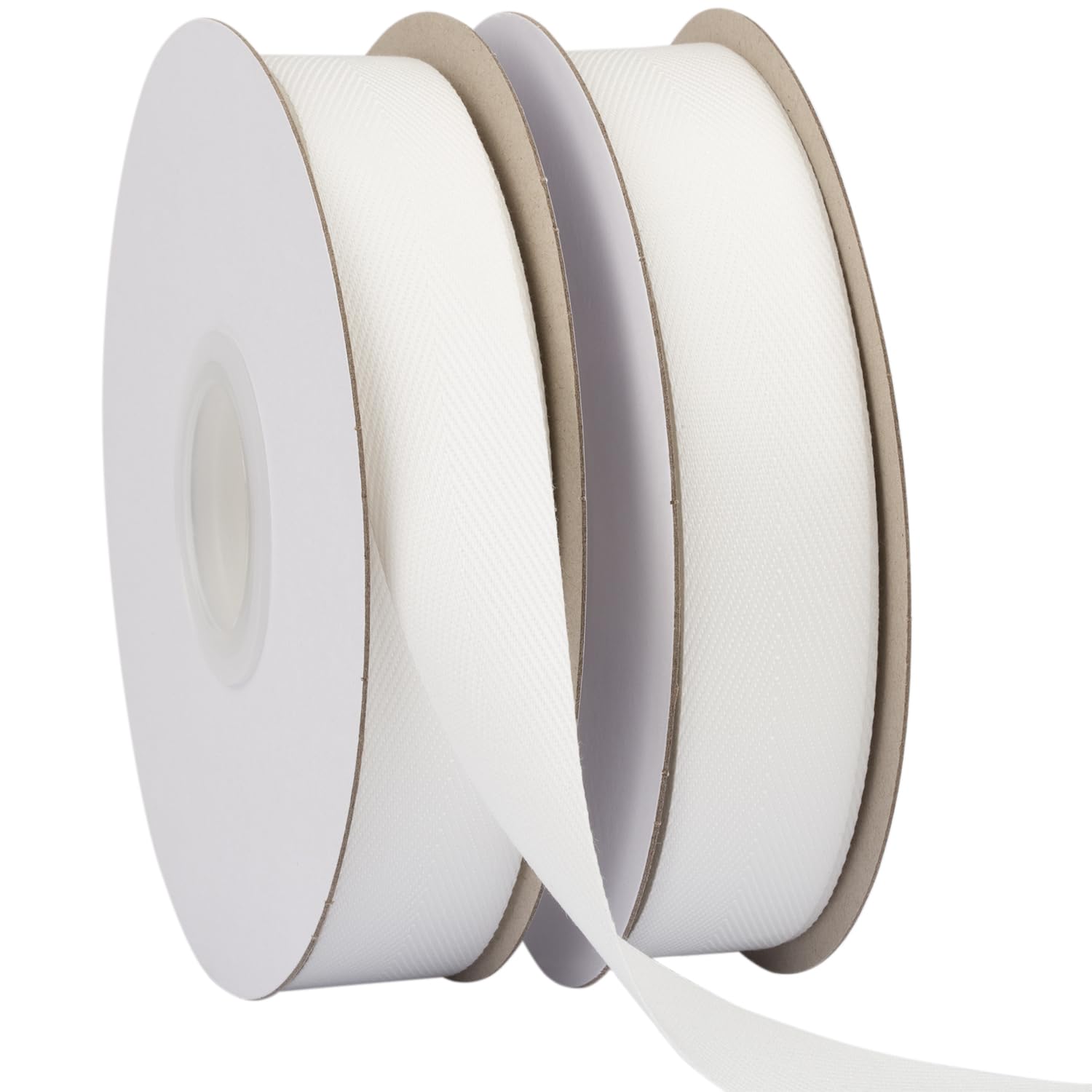 Ribbonitlux Tape Twill Ribbon 25mm x 22.5 Meters, Soft Off White Herringbone Bias Tape for DIY Craft Sewing, Gift Wrapping - Image 2
