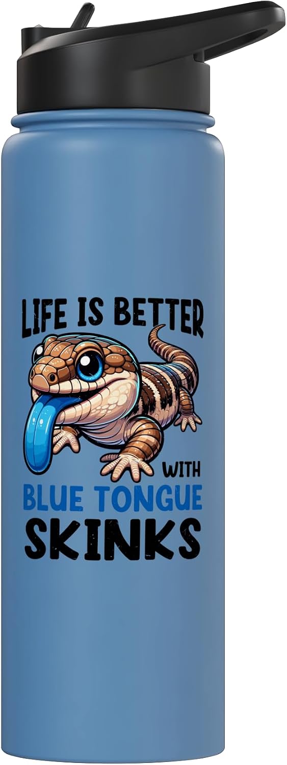 Lizard Collector Reptile Lover Blue Tongue Skink Stainless Steel Insulated Water Bottle