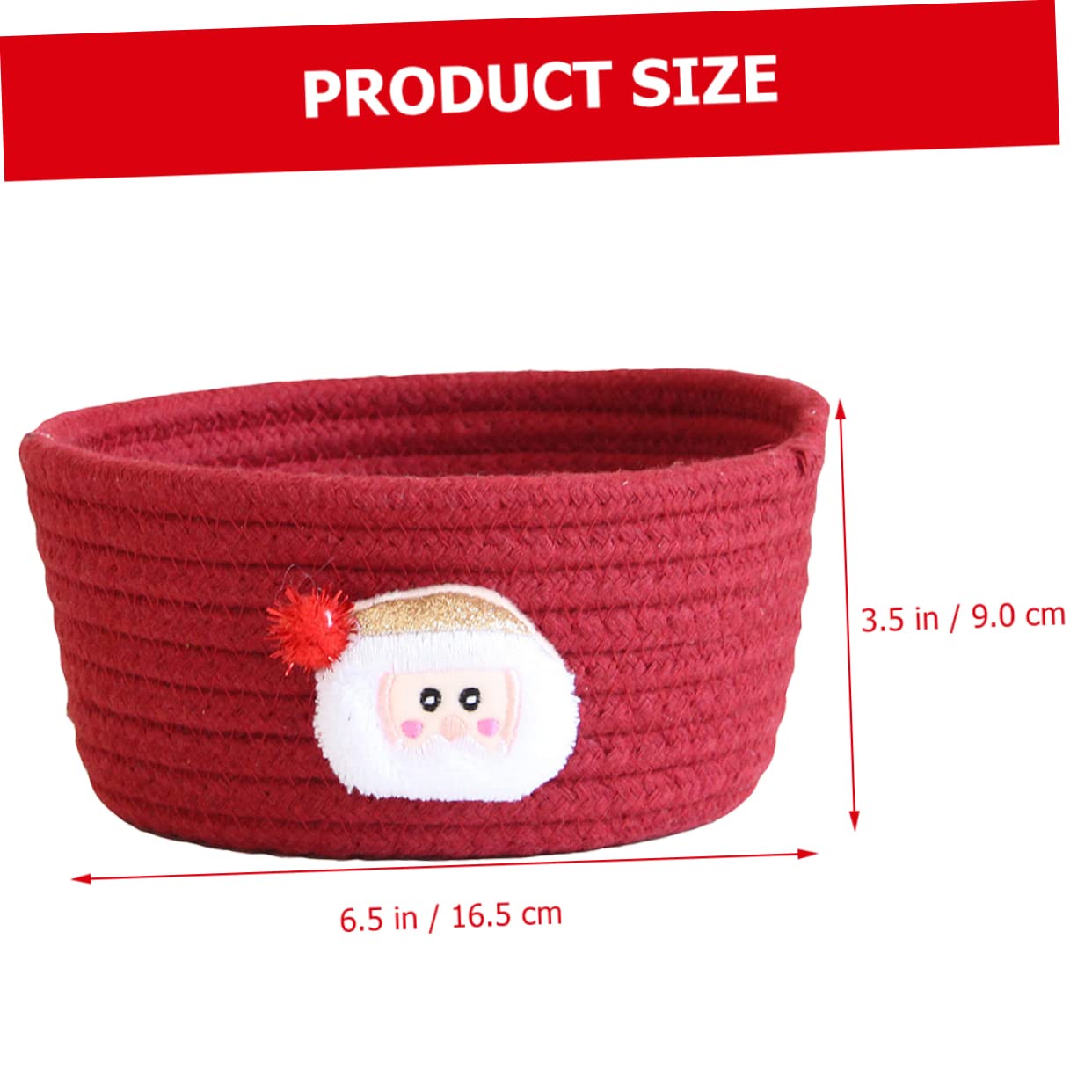 Cabilock 3piezas Caja De Almacenamiento Tejida De Estilo Papá Noel para Decoración Navideña Cesta Vacía De Algodón para Organizar Dulces Juguetes y Adornos Casa
