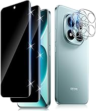 3D Privacy Screen Protector for Xiaomi Redmi Note 15 Pro+/15 Pro Plus 5G for Tempered Glass with Camera Protection [2+2 Pieces], 9H Hardness Privacy Scratch-Resistant Anti-Spy Screen Protector