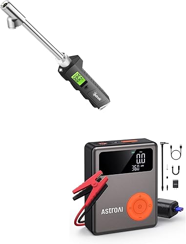 AstroAI Manómetro digital de neumáticos y arrancador de salto AstroAI con compresor de aire