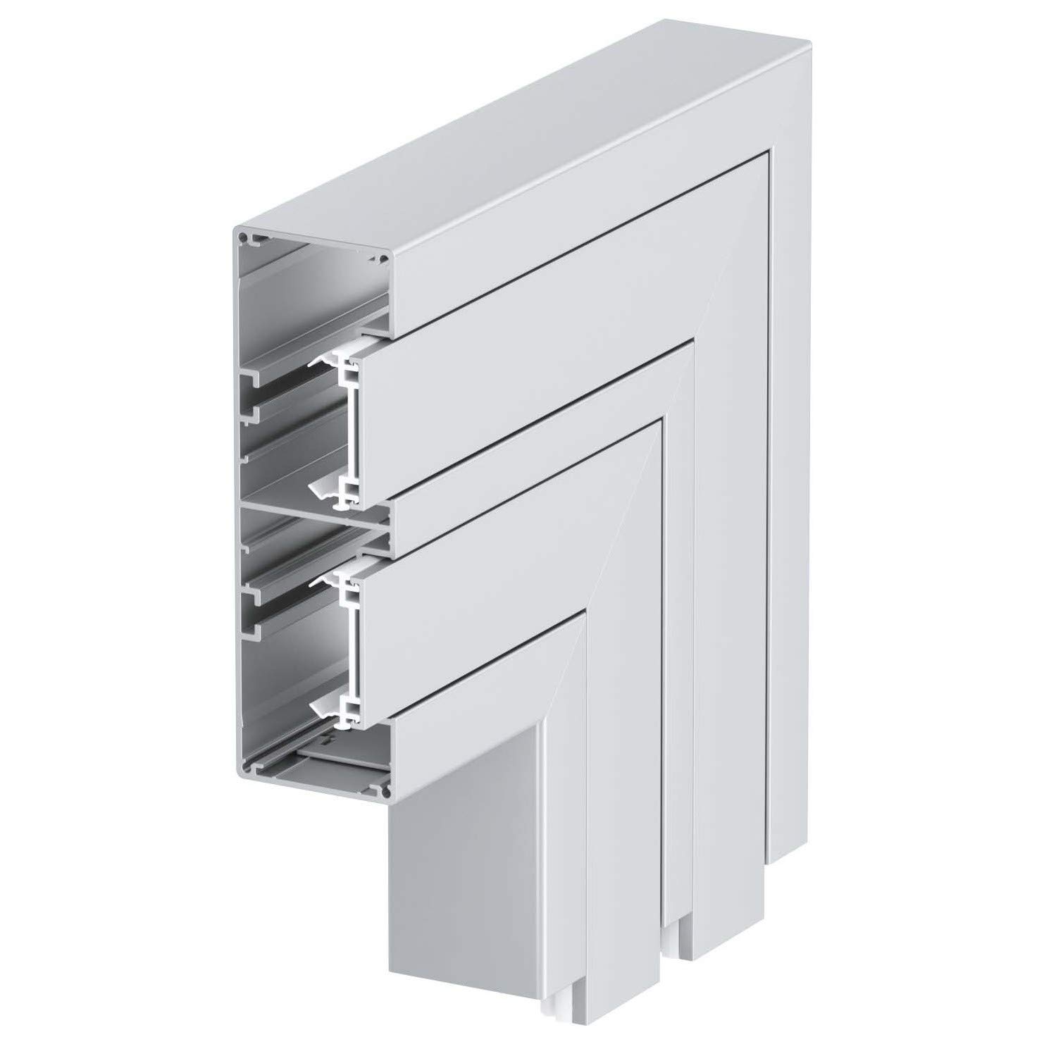 Angle plat aluminium jonction parfaite sans vide pour goulotte fixe