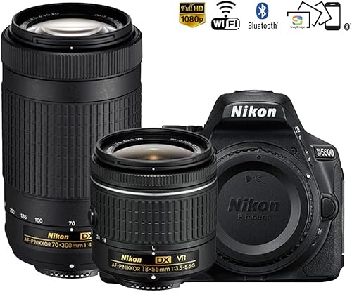 Miniatura 2 de Nikon D5600 - Cámara DSLR digital de 24.2 MP con lentes 18-55 mm VR y 70-300 mm (negro) – (Reacondicionado) (juego de lentes 18-55 mm VR y 70-300 mm