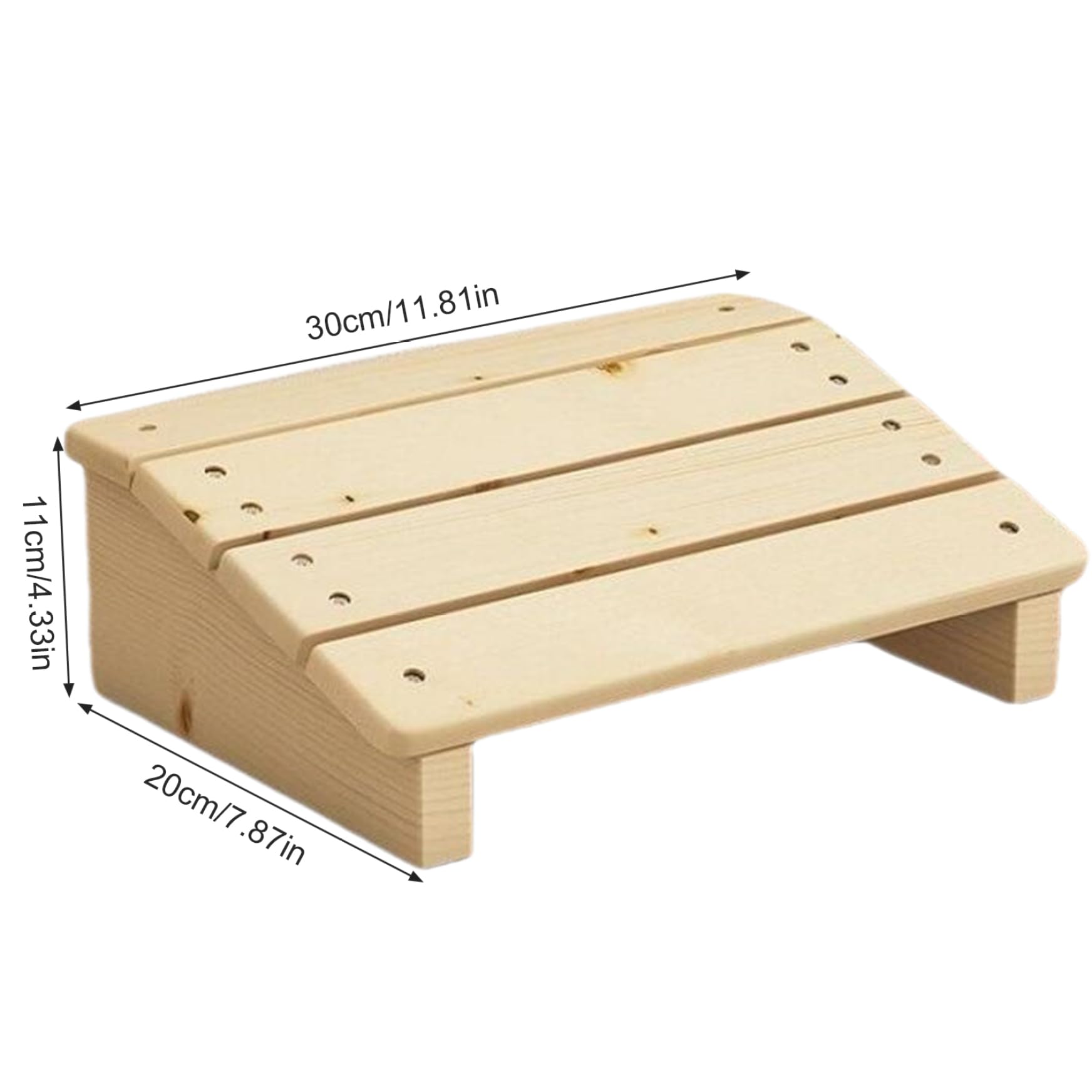 Poggiapiedi da scrivania inclinato per sotto la scrivania, poggiapiedi in legno, 30 x 20 x 10 cm, poggiapiedi basso sotto la scrivania, poggiapiedi per ufficio, sauna, casa infermieristica