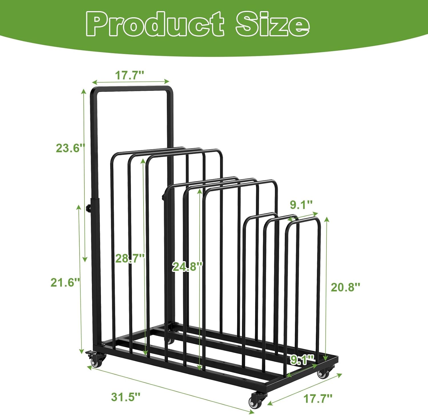 lukar Art Canvas Storage Rack, Art Storage Organizer, Art Drying Rack with Wheels and Handle, Adjustable Easels Canvas Storage Canva Holder for Classroom, Art Studios, Artworks, Gallery