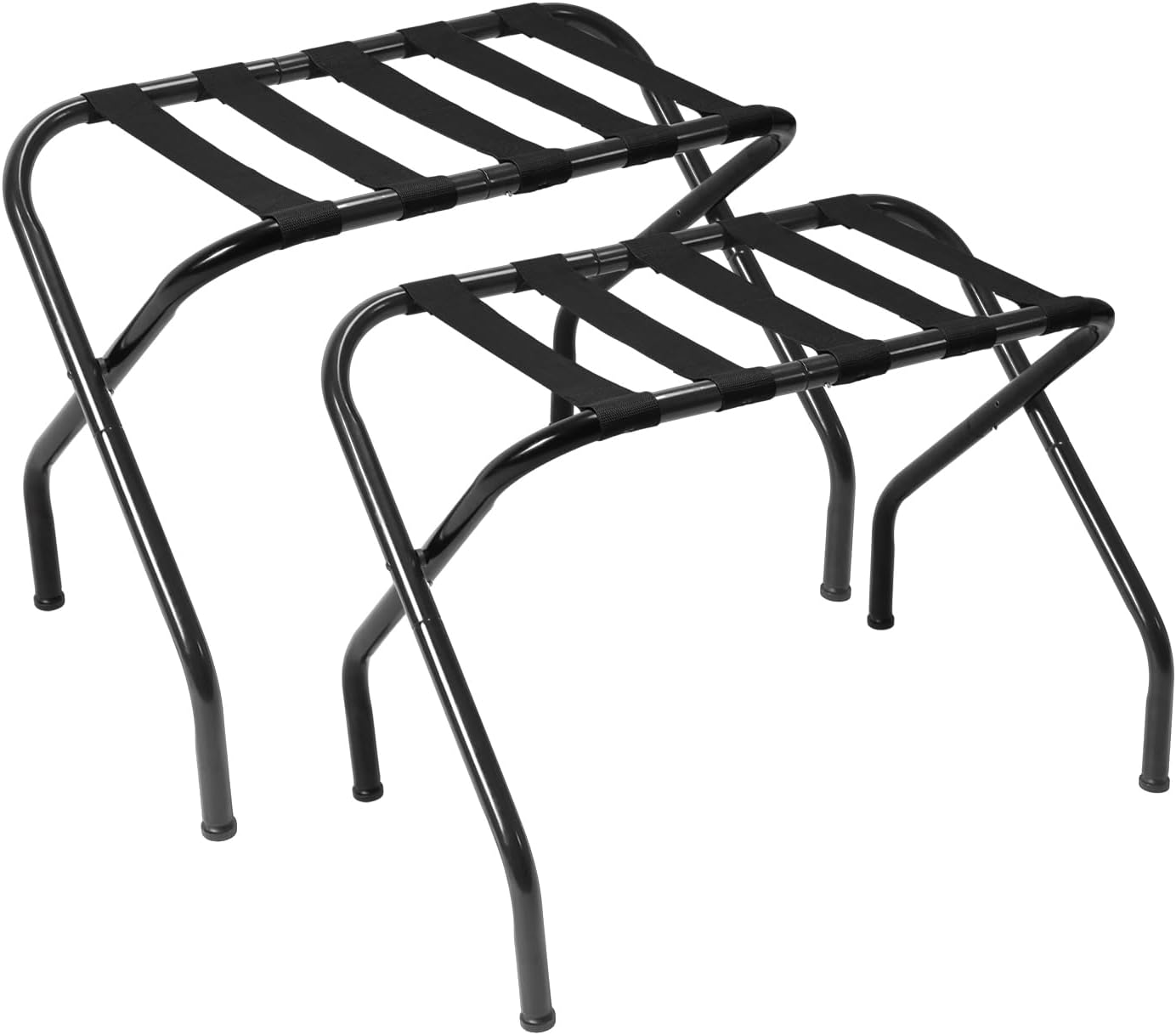 Luggage Rack, Pack of 2, Heavy-Duty Metal Suitcase Stand, X-Type Folding Luggage Stand, Luggage Holder for Guest Room, Bedroom, Hotel, Holds up to 110 lb, Black