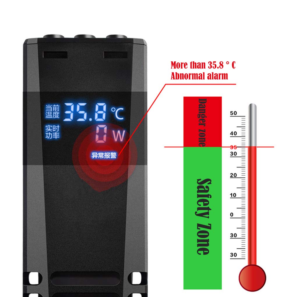 Calentador de Acuario Calentador de acuario sumergible Calentador de termostato automático con ventosa, pantalla LED de temperatura, calentador de tanque de peces, conversión de frecuencia Ahorro de