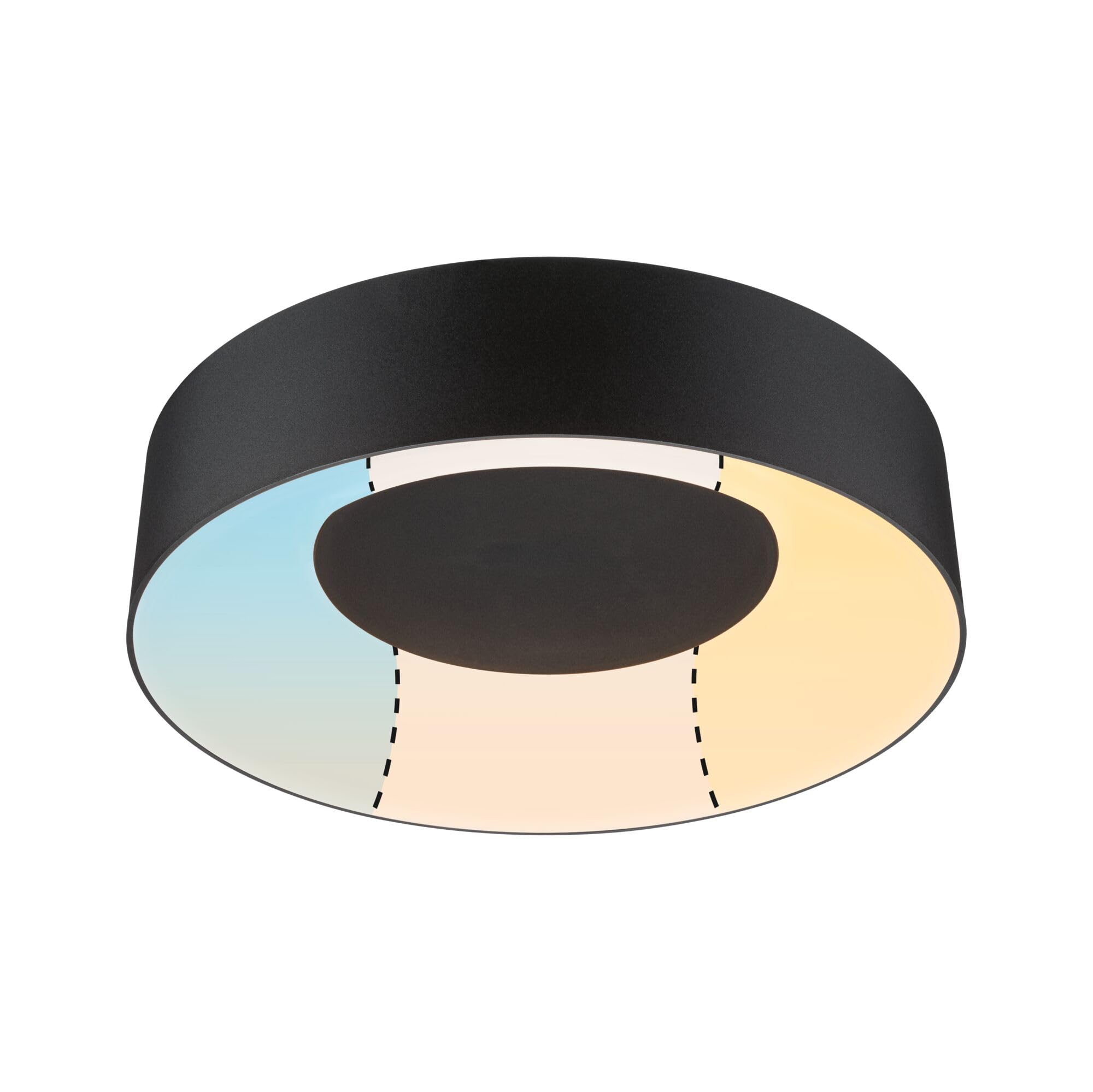 Paulmann 71096 LED Ceiling luminaire Casca IP44 White Switch 2300lm 230V 18W Black Round dimmable Metal, Plastic 3000K