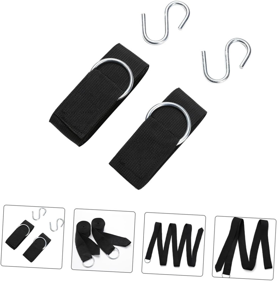 MAGICLULU Adjustable Outdoor Hammock Tree Straps with Heavy-Duty Nylon Rope and S-Hooks, 4pcs Swing Hanging Kit for Backyard and Camping Use