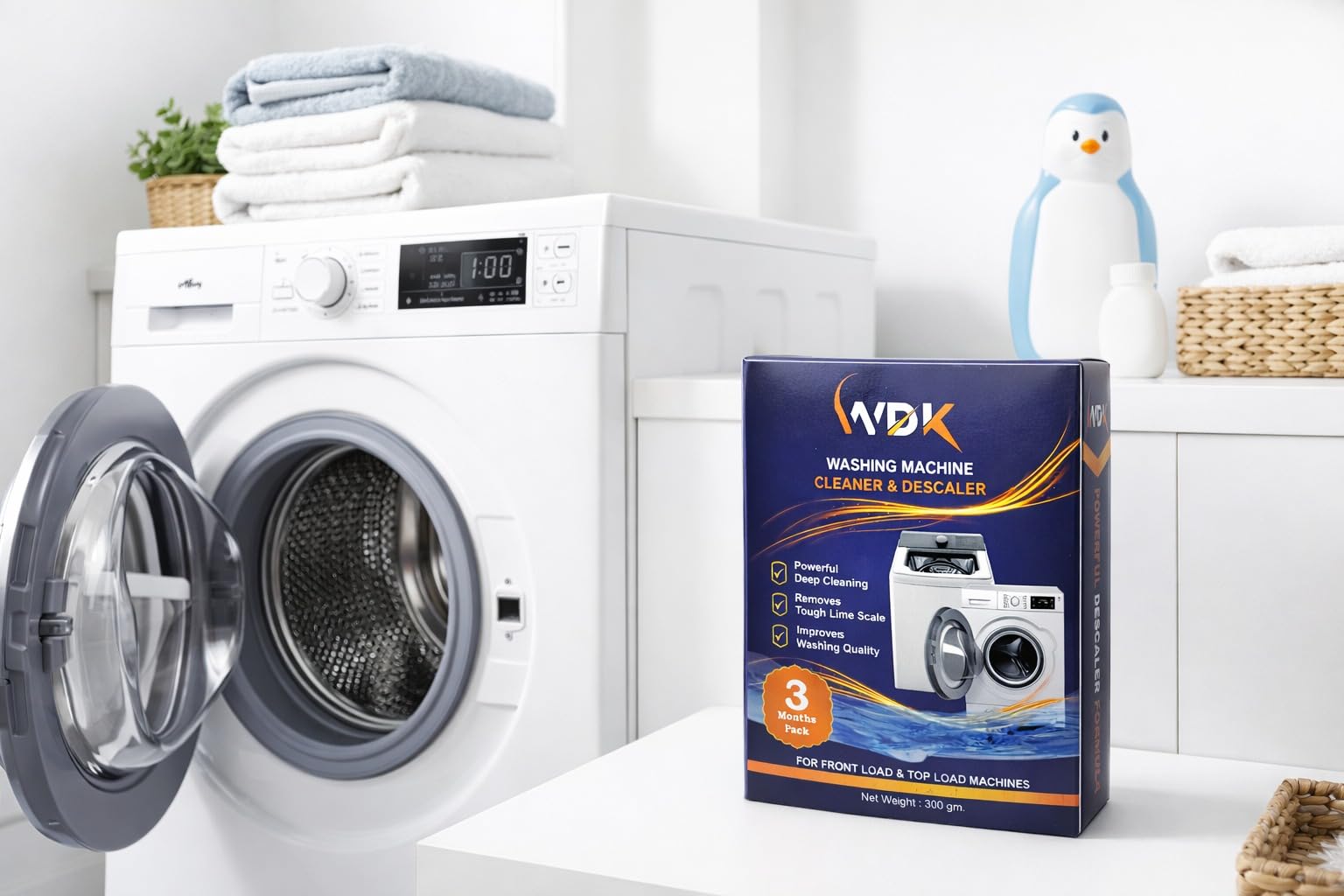 WDK Washing Machine Cleaner & Descaler (3 Months Pack) | Powerful Drum Cleaning Powder | For Front Load & Top Load | 300g-image-7