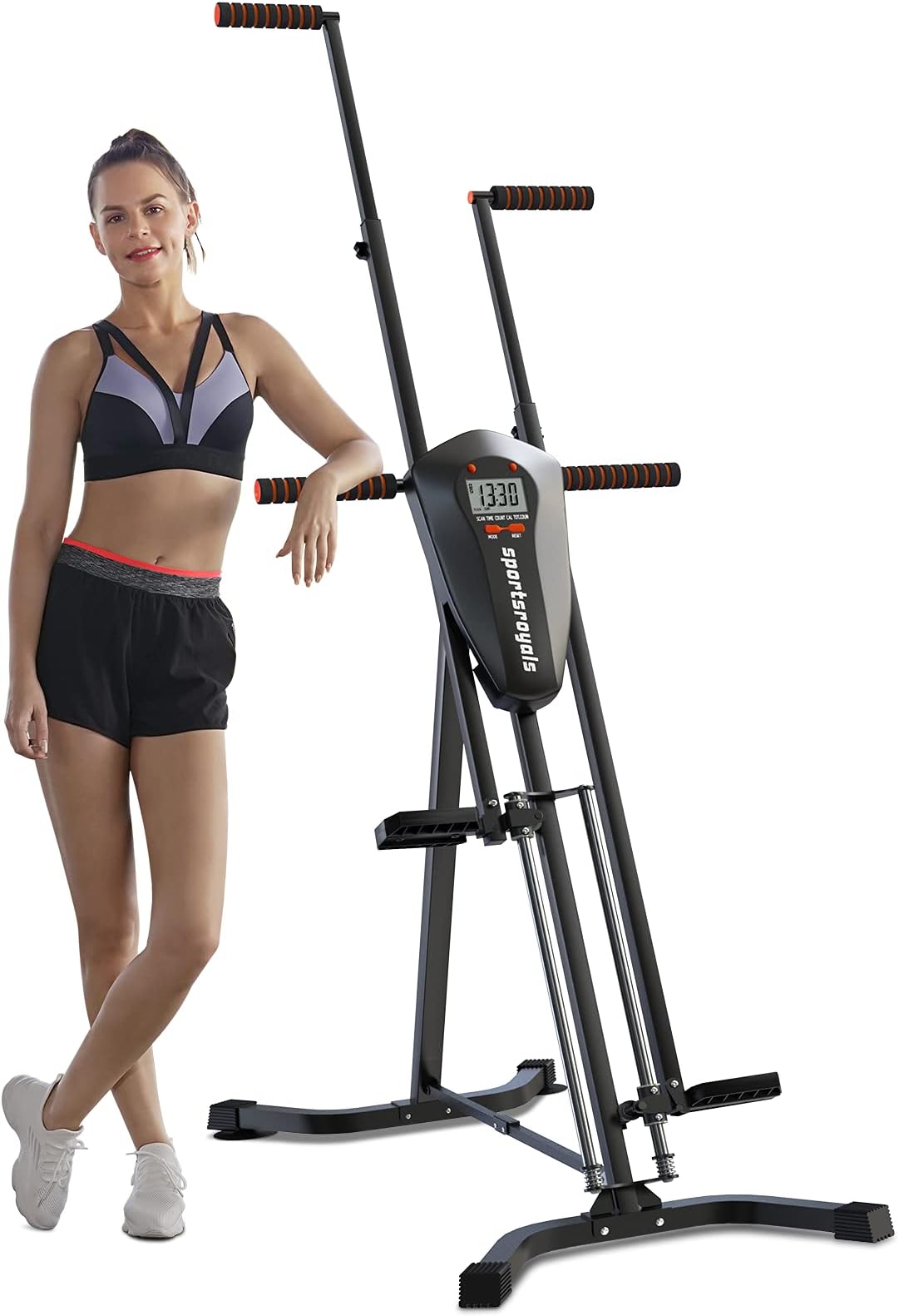 Sportsroyals Vertical Climber Exercise Machine, Folding Climbing Machine Full Body Workout Machines for Home, Stair Climber with Digital Monitor(Max Capacity 300 Lbs)