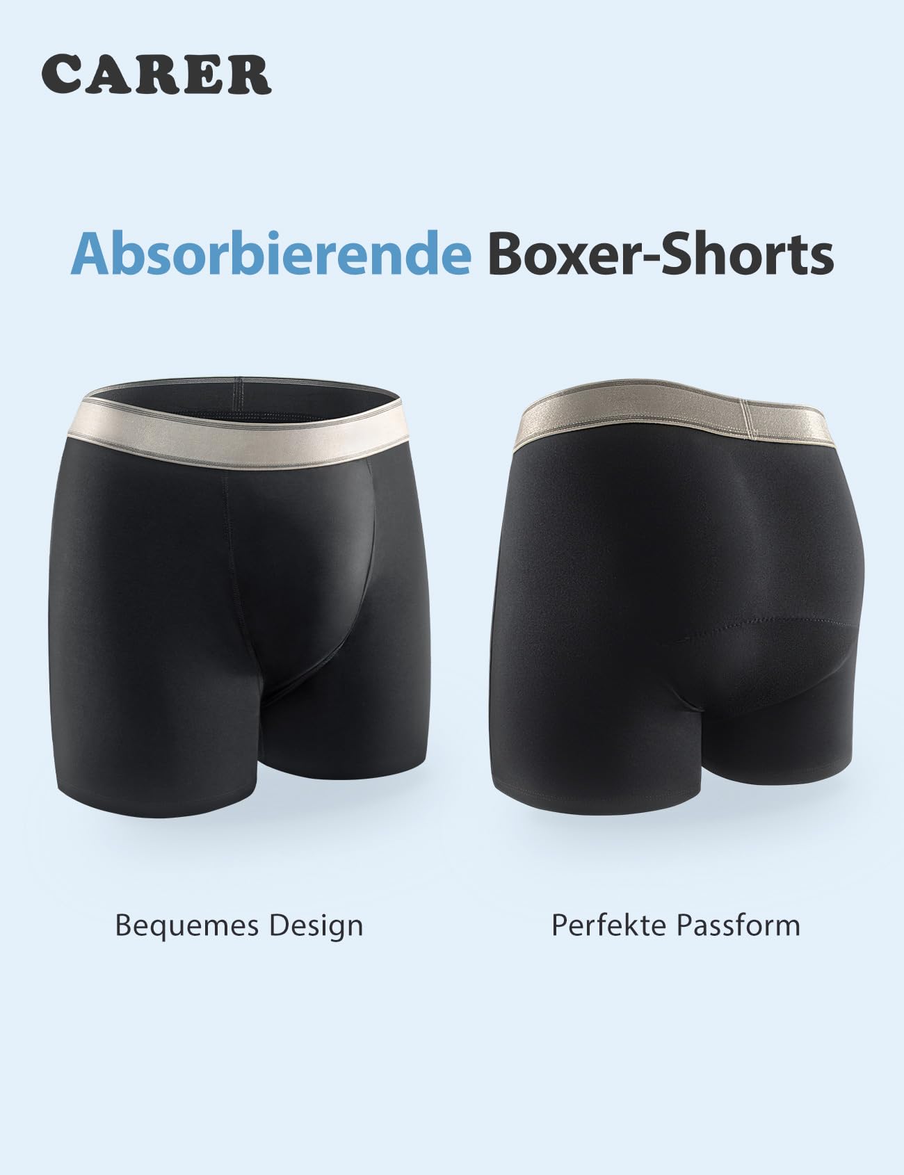 Carer 3er-Pack Inkontinenz Pants Männer Baumwolle 200 ml Waschbar