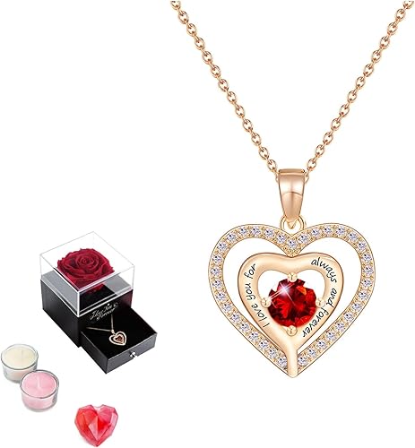 HiStock Regalos para mamá de hija, hijo, rosa roja preservada con pulseras para mujeres, regalos para mamá, esposa, novia, día de la madre, día de