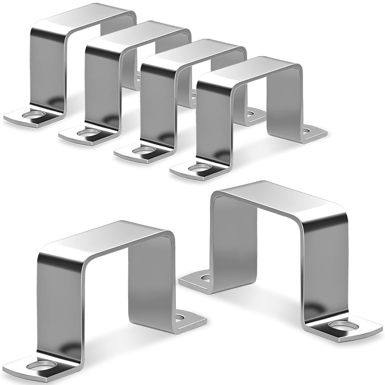sturiz Square Pipe Clamp, Pack of 6, Square Tube Clamps, 304 Stainless Steel, 25 x 25 mm, Square Pipe Clamp, U Clamp, Angle Clamps, Square for Front Doors, Windows, Water Supply and Other Pipes โ image 1