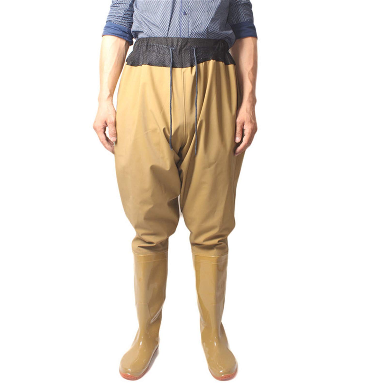 Watastiefs Anglerohose da Uomo con Vita Incavar, Stivali in Gomma Impermeabile Ultra Leggera Stivali da Pesca All'aperto Wattaks + Scarpe da Boot Soft E Antiscivolo in PVC