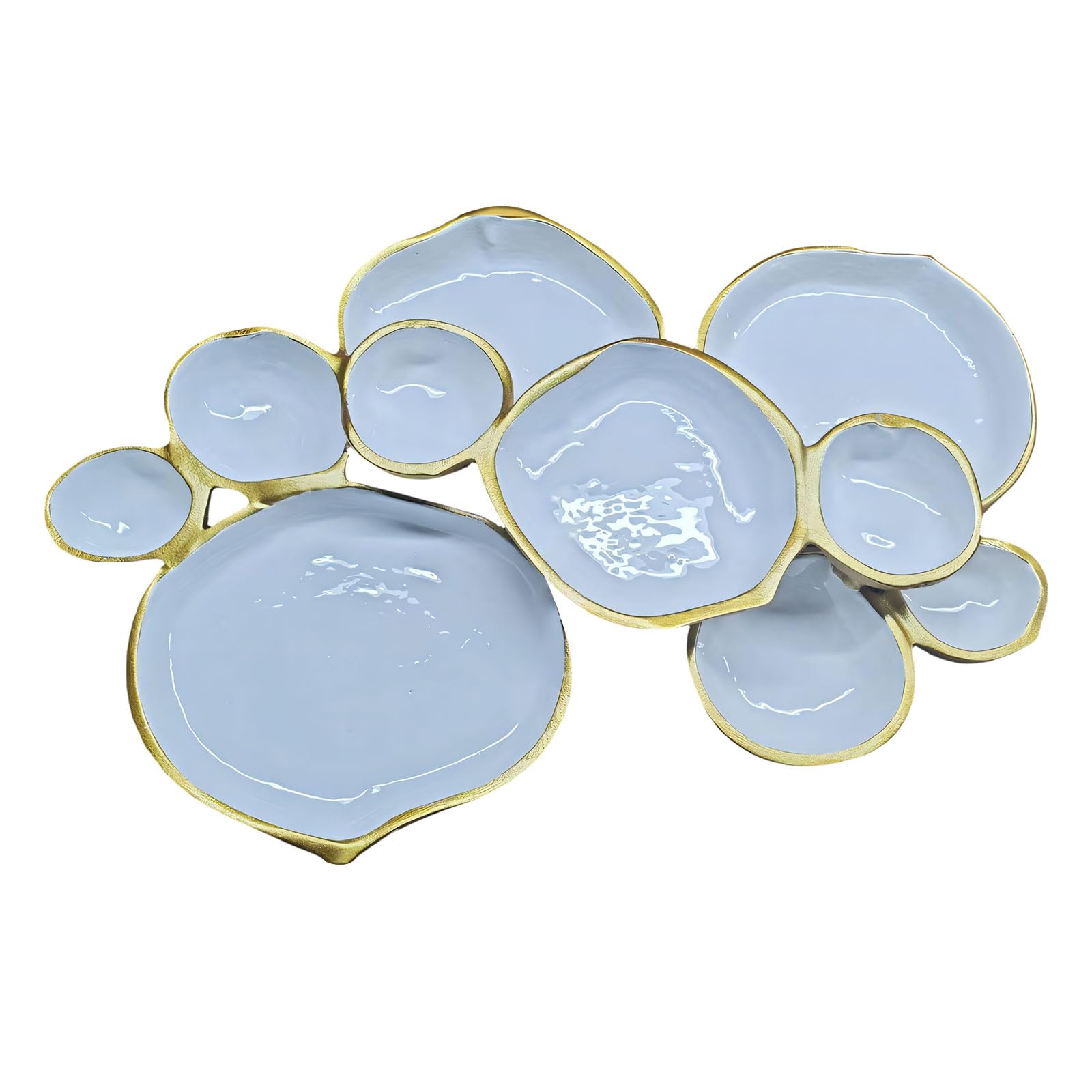 hogtnd Elegant ceramic serving bowls set with 9 combined dishes, perfect for entertaining guests and creative presentation of food, practical serving plate