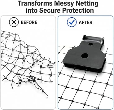 Bird-X Deterrent Netting Hardware, Plastic Clips, 250 Pieces (MTG-CASE), Black