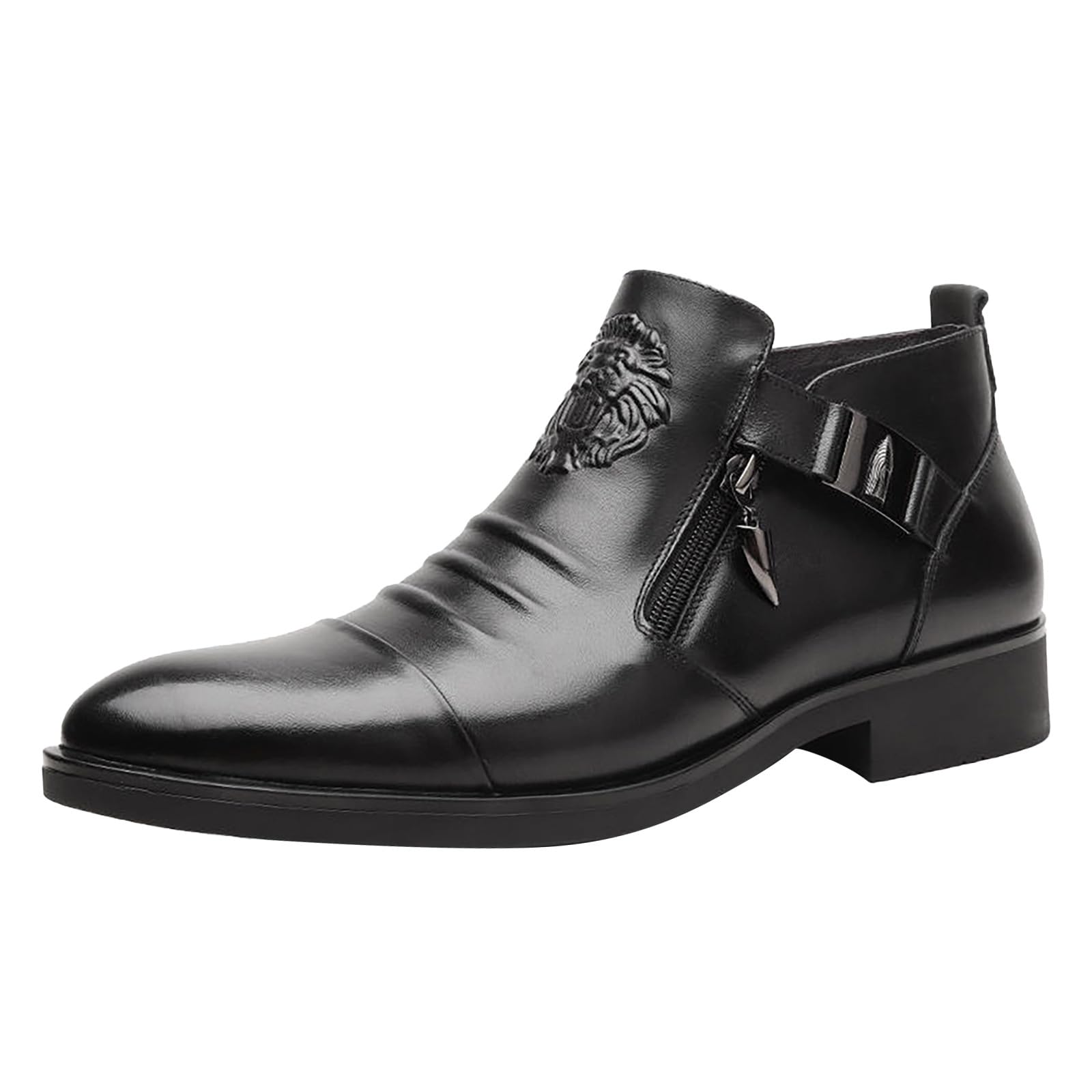 Generisch Scarpe da ballo da uomo nere scarpe da ballo scarpe di vernice con tacco basso eleganti scarpe in pelle scarpe da ballo scarpe basse Rockabilly scarpe da lavoro