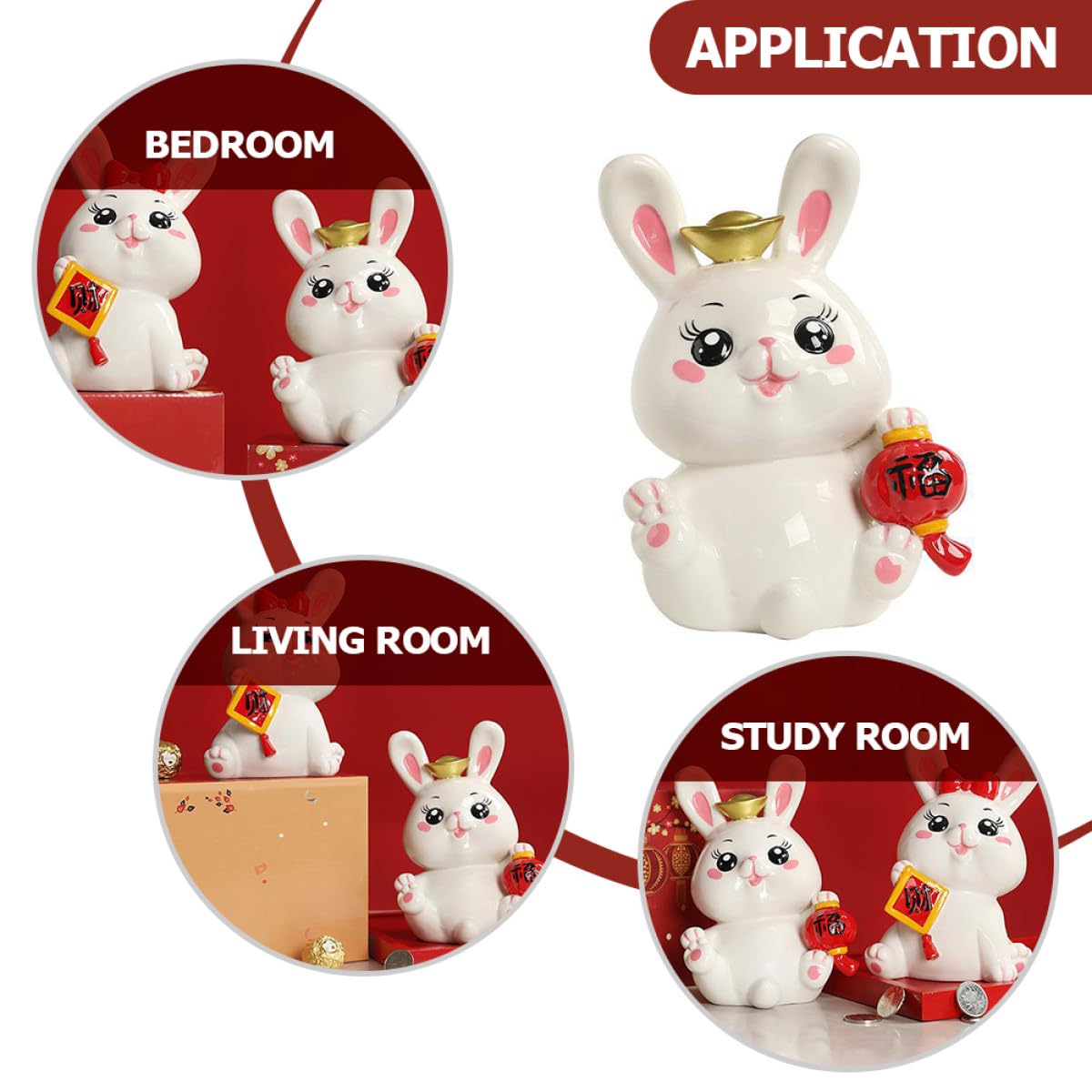 Tirelire Lapin en Céramique Blanche Développe la Gestion Financière Tirelire à Économies Adorable et Créative pour Garçon et Filles pour Chambre ou Salon