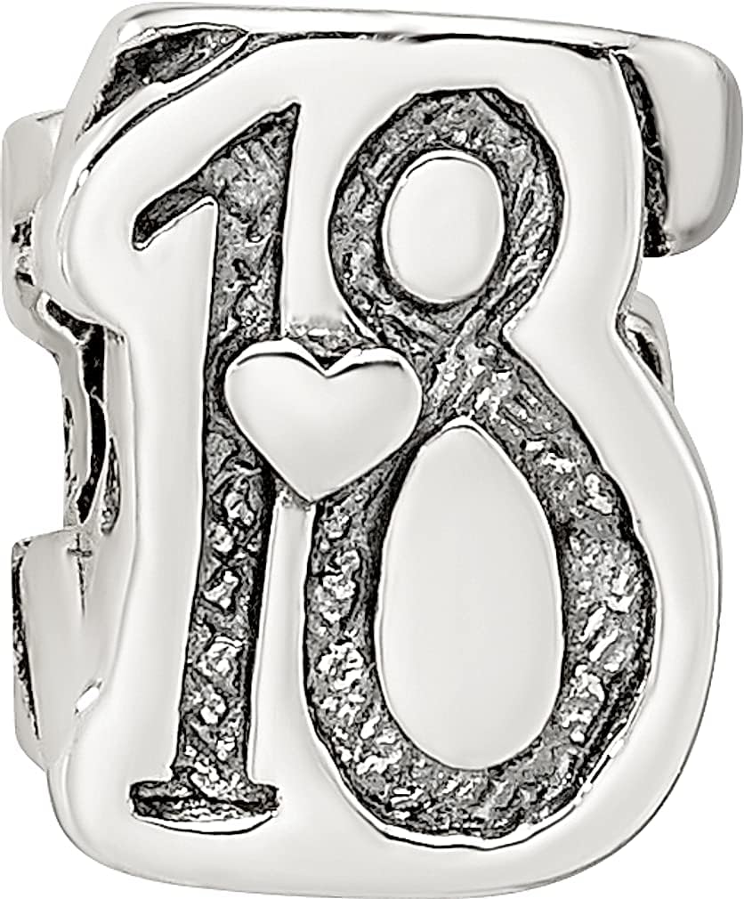 925 Sterling Silver Charm For Bracelet Sweet 18 Bead Alphabet Special Year Holiday Celebration Happy Fine Jewelry For Women Gifts For Her