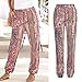 FeelFree+ Pantalones Mujer Boho Verano Cintura Alta con Estampado Pants de harén...