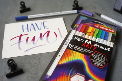 Image of STABILO Pen 68 Brush Felt-Tip Pens, 10 Colours