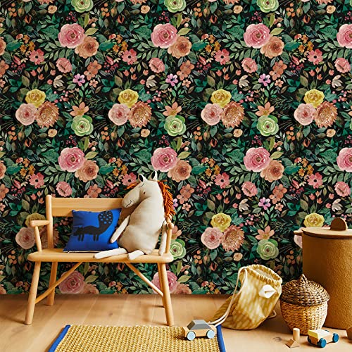 Papel tapiz floral para despegar y pegar impermeable que renueva armarios de cocina 4