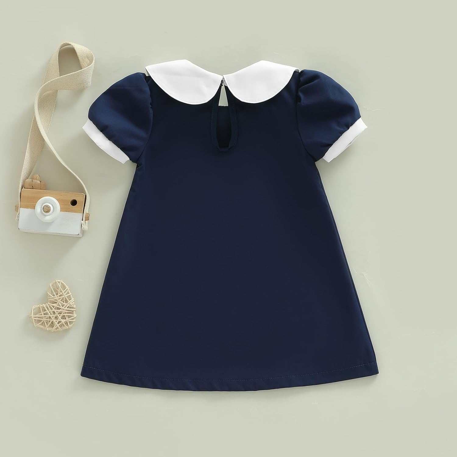 WZTYYDS Toddler Girl Valentines Day Outfits Little Girls A-line Summer Dress Short Sleeve Doll Collar Sweet Heart Dresses - Image 7