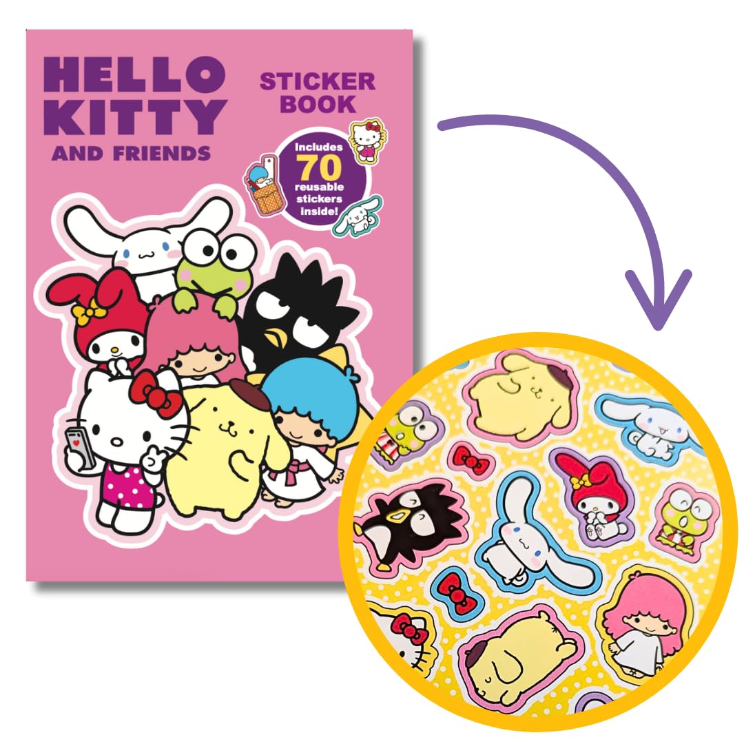 Hello Kitty and Friends Sticker Book, Sanrio Fans, Hello Kitty Fans, Collectable Merchandise, Colouring Book [saddle_stitch] Alligator Books