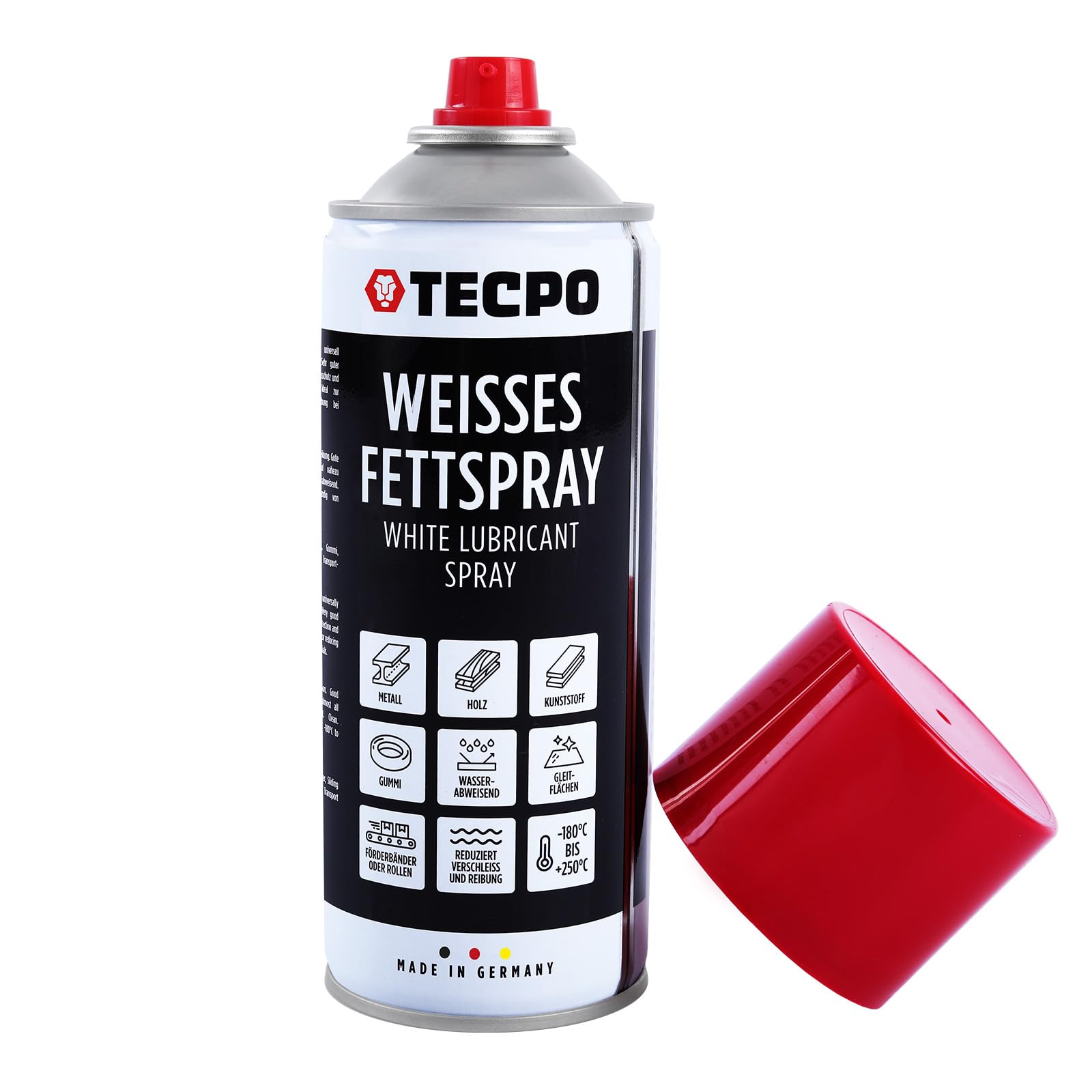TECPO Grasa en aerosol blanco 30 x 400 ml Grasa lubricante White Grease blanco spray de grasa con alto efecto de arrastre alta carga de presión para componentes móviles, protección contra la corrosión