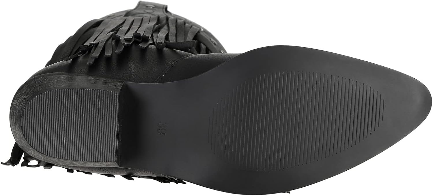 SheSole Women's Cowboy Boots Fringe Western Boots - Image 6