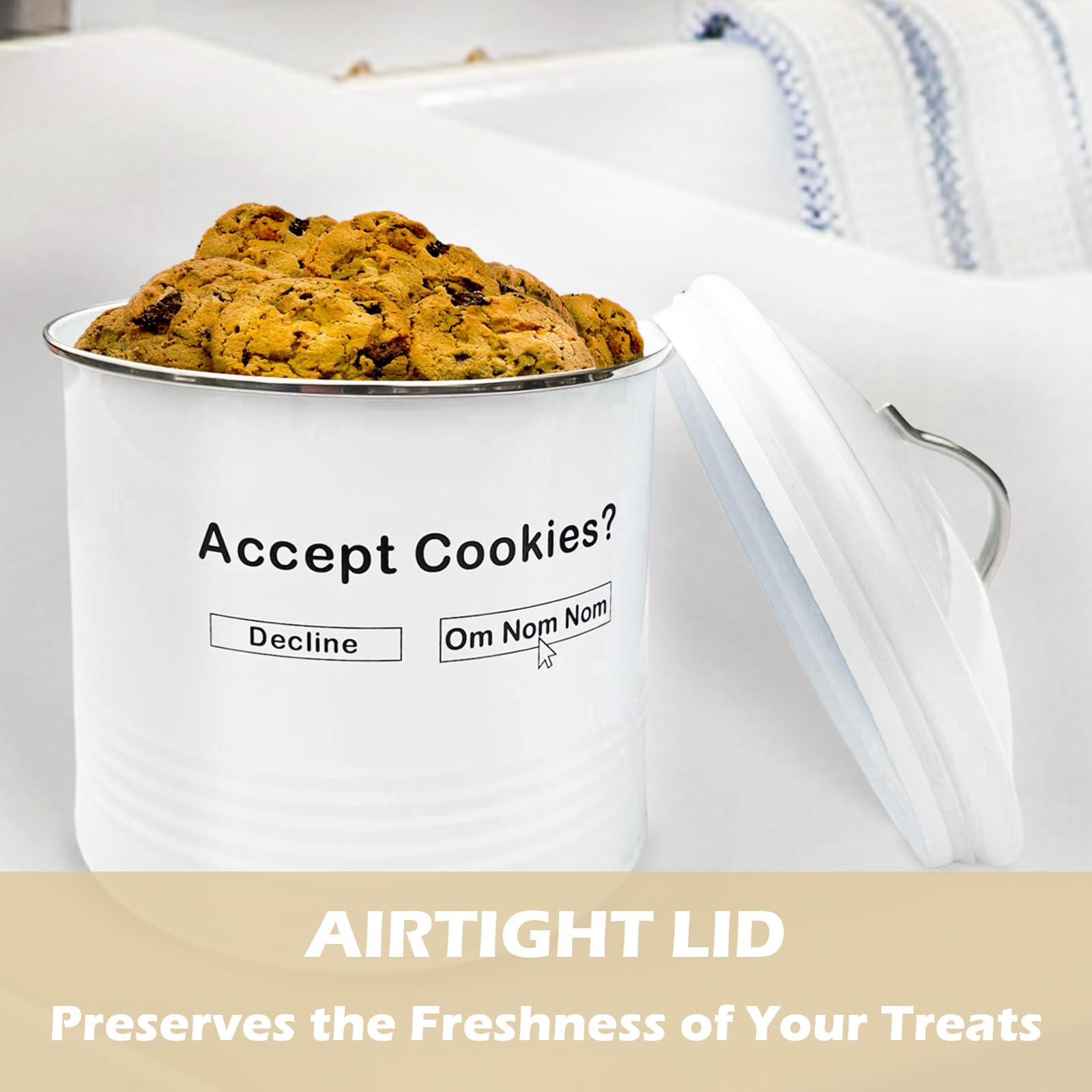 AZEZO Unique Cookie Jars with Lids Airtight, Cute COOKIE TINS with Lids, Vintage Cookie Jars for Kitchen Counter Decorative, Large Cookie Jar Funny & Creative Cookie Container