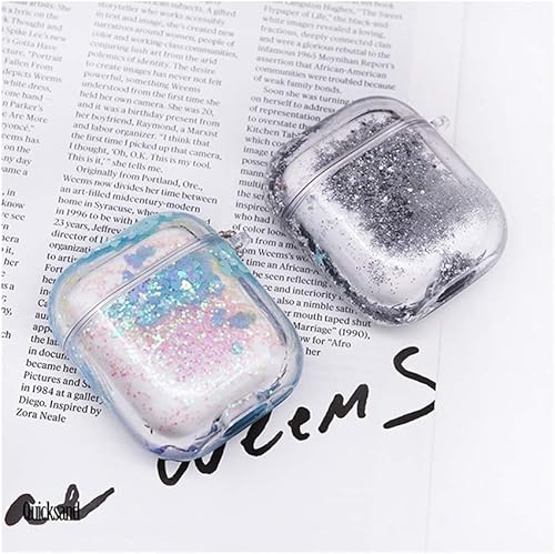 Miniatura 3 de SGVAHY Bling Quicksand - Funda compatible con Airpods 1 y 2, con lentejuelas líquidas con purpurina de lujo, funda protectora dura transparente con
