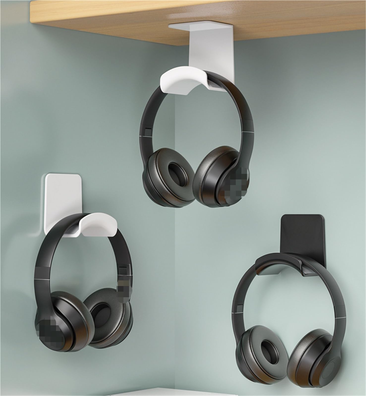 Estante para Guardar Auriculares Colgador De Gancho For Auriculares Montado En La Pared, Estante De Exhibición For Café Internet, 2 Uds.(White,76x65x55cm)
