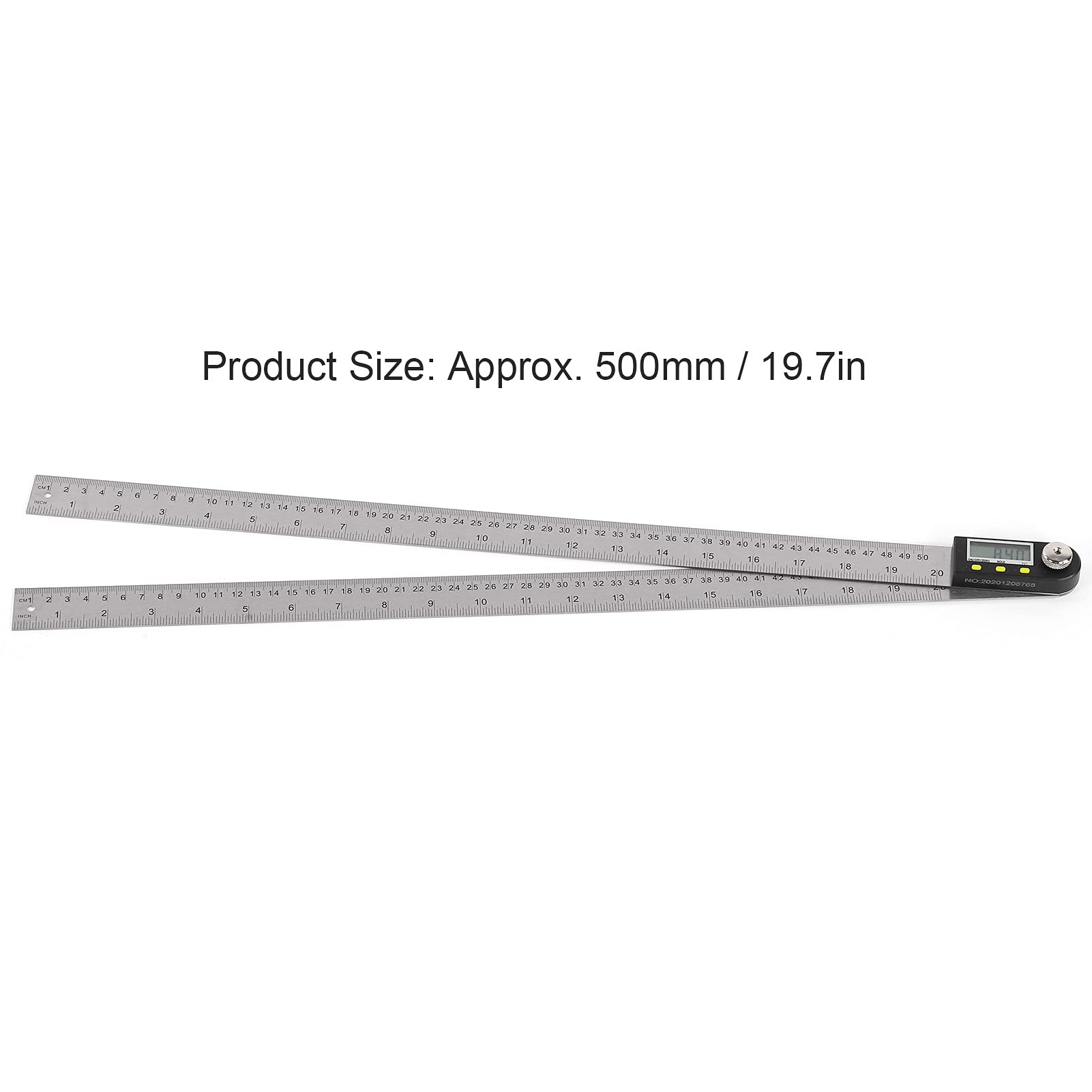 lyrlody Goniometro Digitale, Angolo Elettronico, Righello 500mm Acciaio Inossidabile 0-360 Gradi per Falegnameria