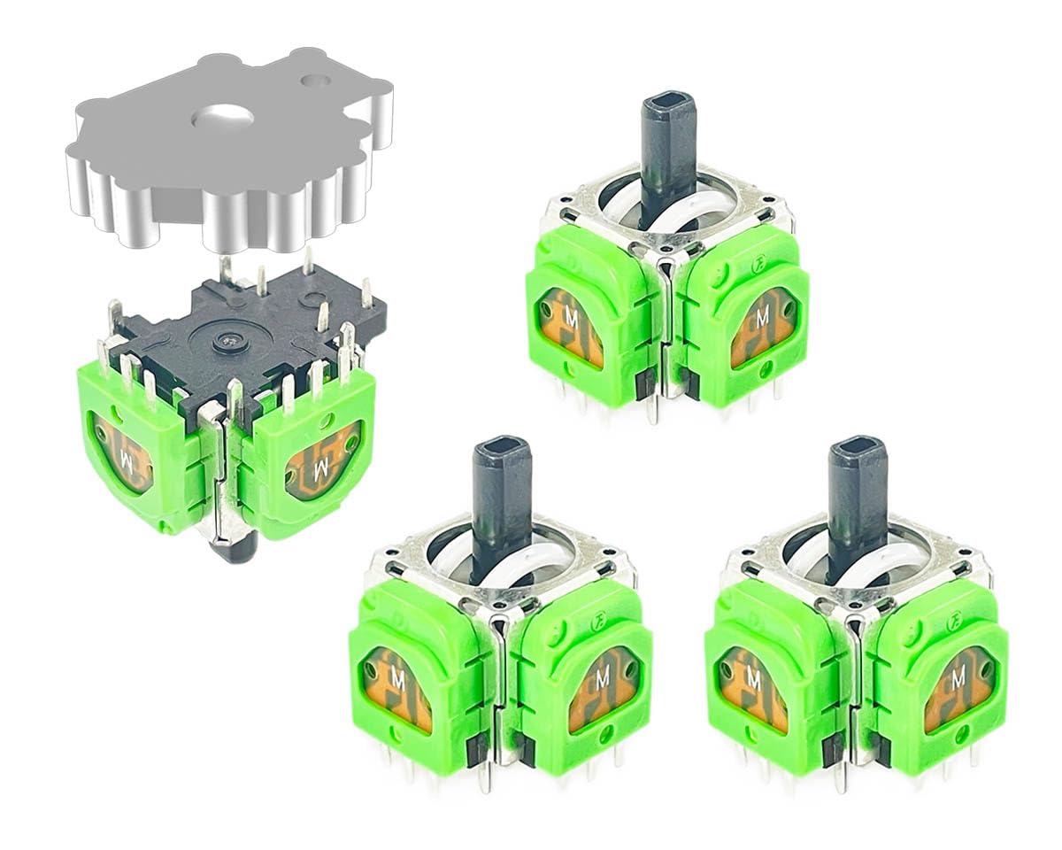 ElecGear 4x TMR Joystick et Plaque de Dessoudage de Remplacement pour PS5, DSE, Steam Deck et Autres Manettes, Outil de Réparation de Joystick à effet Hall TMR et Fil de Soudure – (TMR-DS5)