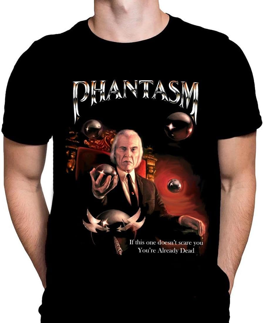Phantasm Mens Tshirt Sci-Fi Gothic Horror Print, Black Graphic T-Shirt, Movie Poster Tee