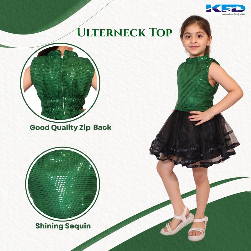 Image of Kaku Fancy Dresses Western Dance Top for Kids Halter Neck Top For Annual Function (ONLY TOP) - Skirt not included
