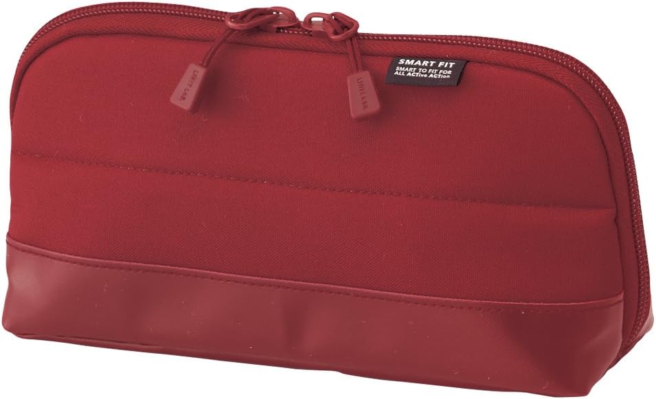 LIHIT LAB Pen Case (Pencil Case), Water & Stain Repellent, 8" x 4'', Red (A7688-3)