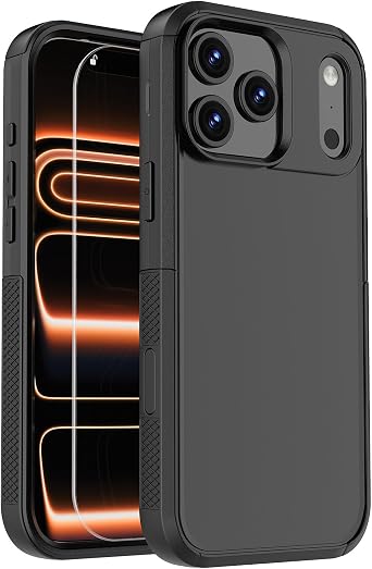 X-belmox Phone Case for iPhone 17 Pro Max Magnetic, 3-Layers Heavy Duty Protective Cover Drop Protection [Screen Protector] [Compatible with Magsafe] Shockproof for Apple 17 Pro Max Case 6.9, Black