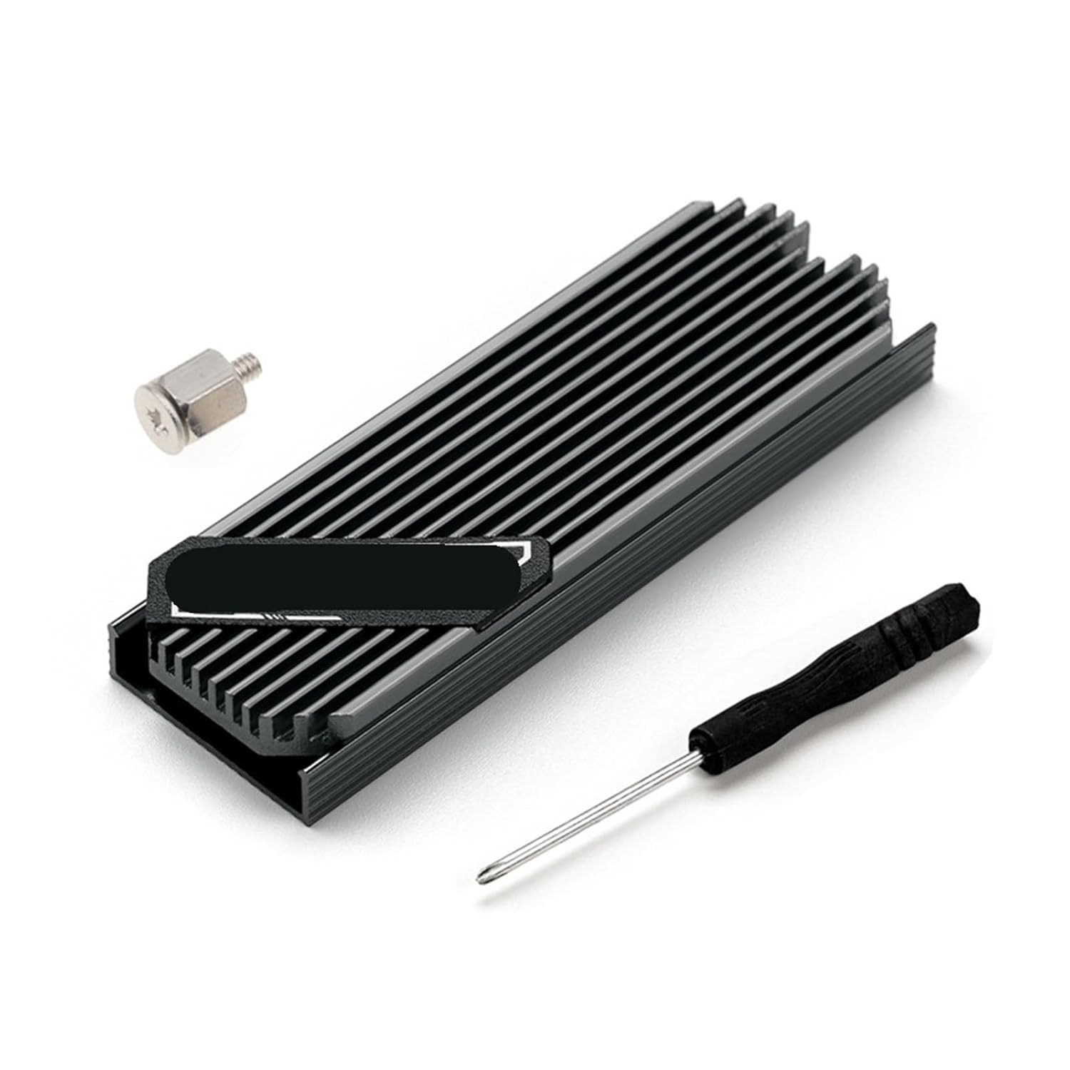 Ultra-Thin M.2 2280 Radiator Solid State Drive Aluminum Heat Dissipation Gasket with Thermal Conduction Pad(Color:Dark Grey)