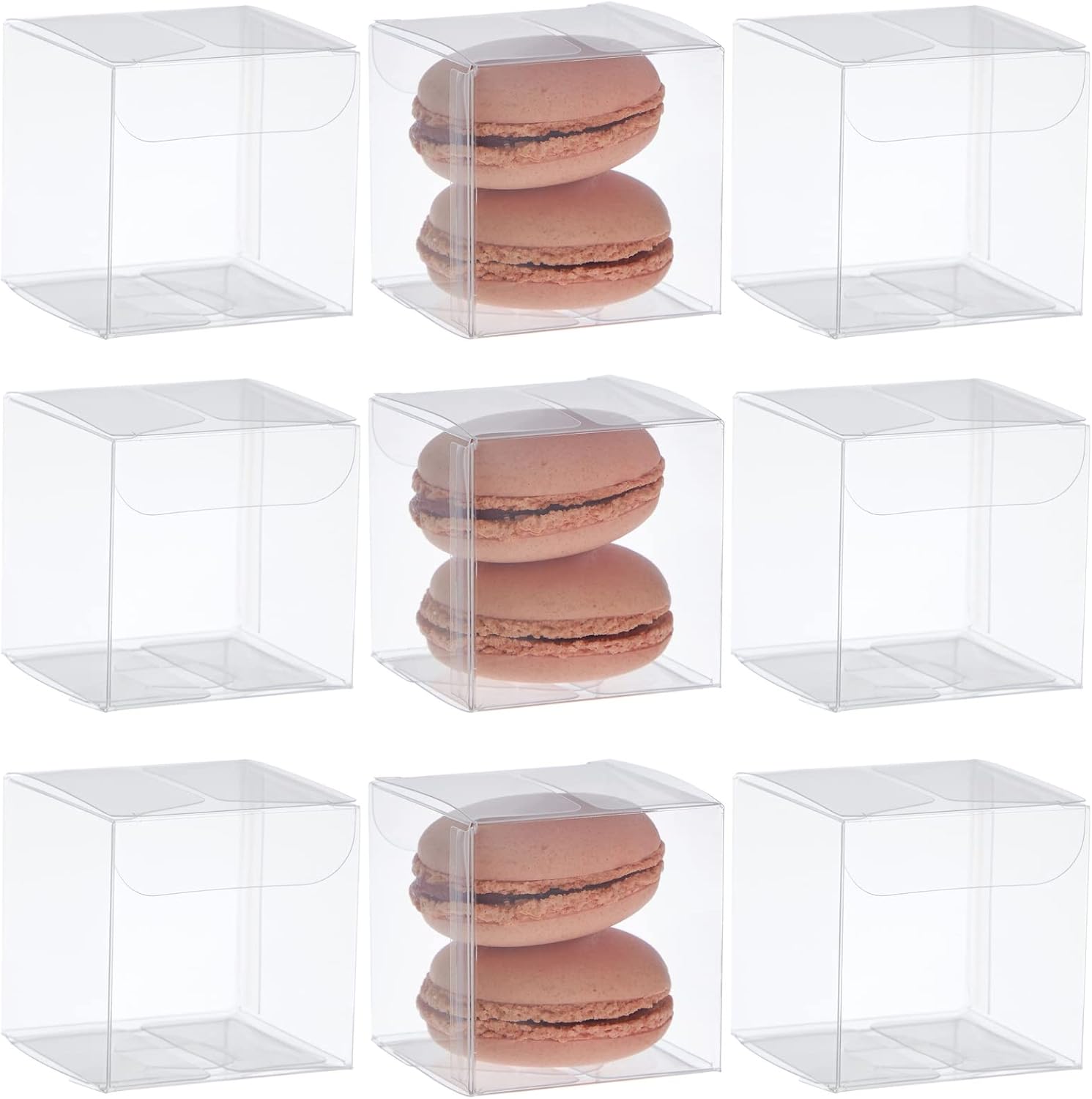 Buy Juvale 100 Pack 2x2x2 Clear Plastic Favor Boxes Bulk for Small