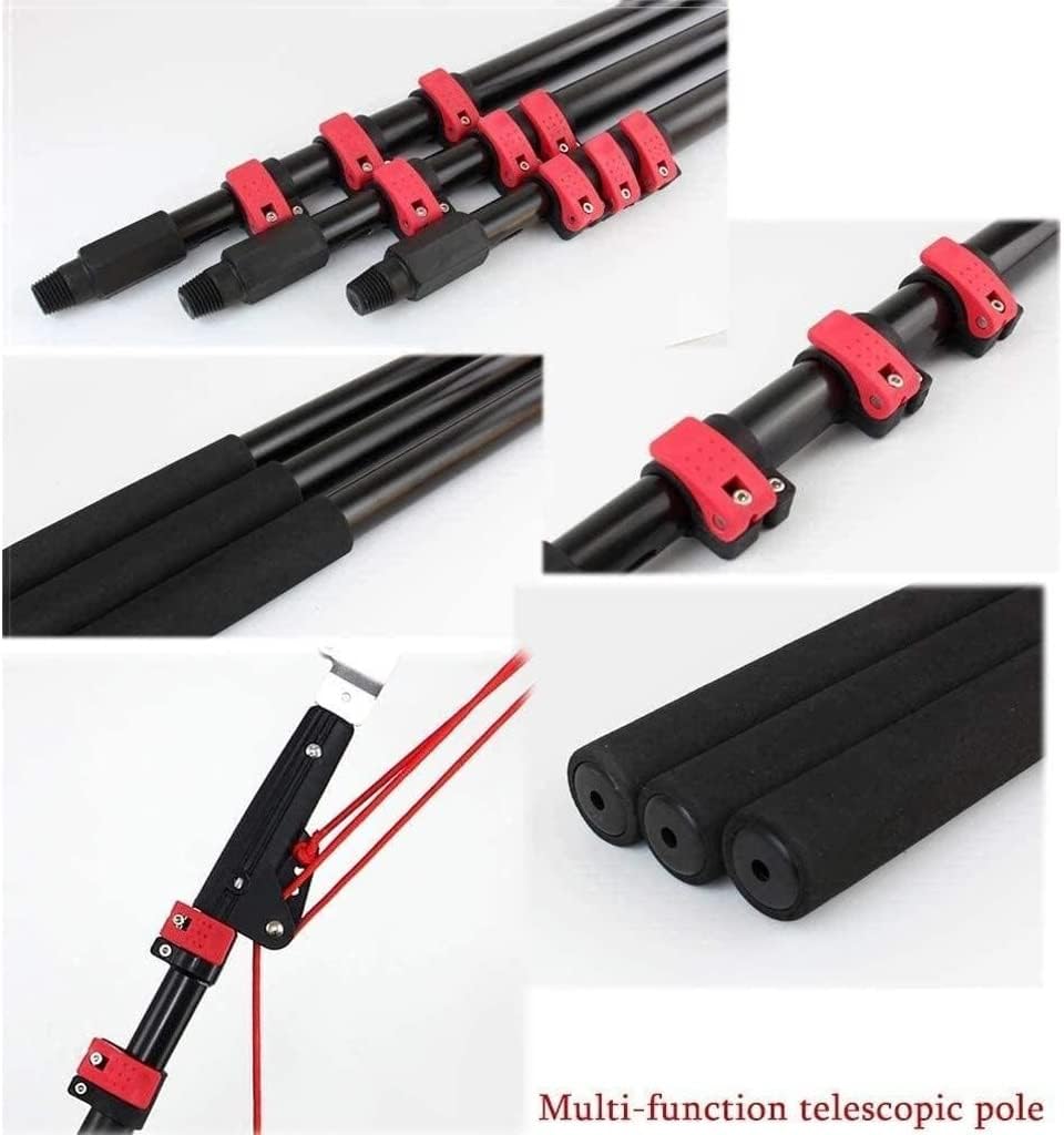 18FT/5.4M Telescopic Pole Saws Professional Tree Pruners Extendable Pruning Saw Gardening Landscaping Branch Saw Lopper Tools Telescopic Rod Saw with Steel Blade Saw and Nylon Cord